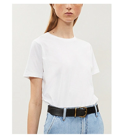 Shop Ba&sh Regular-fit Cotton-jersey T-shirt In Blanc