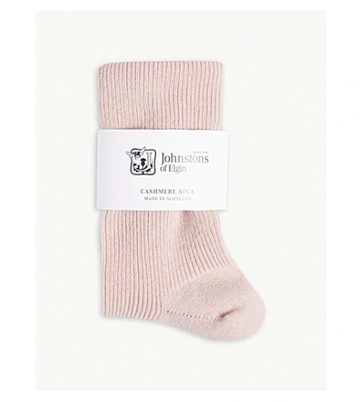 Shop Johnstons Cashmere-blend Ankle Socks In Antique Pink