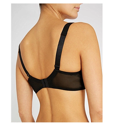 Shop Aubade Comfort Half-cup Mesh Bra In Noir