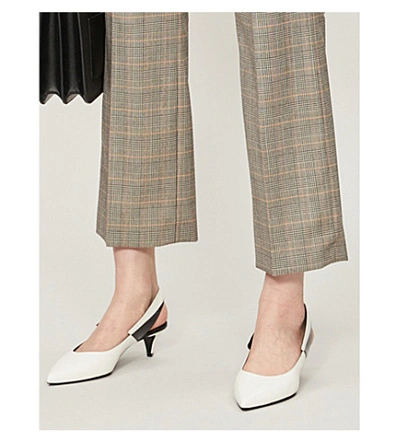 Shop Stella Mccartney Prince Of Wales Check-print Cropped High-rise Wool Trousers In Black