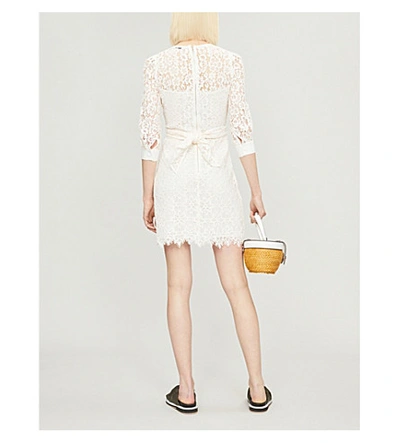 Shop Sandro Embroidered-lace Mini Dress In Nude