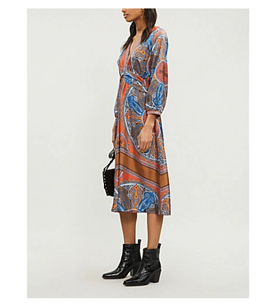 Sandro long dress with scarf cheap prints