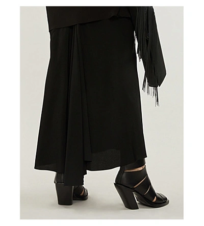 Shop Rick Owens Crepe And Silk-blend Maxi Skirt In Black