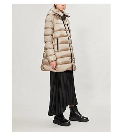 Shop Moncler Suyen Padded Shell-down Coat In Beige