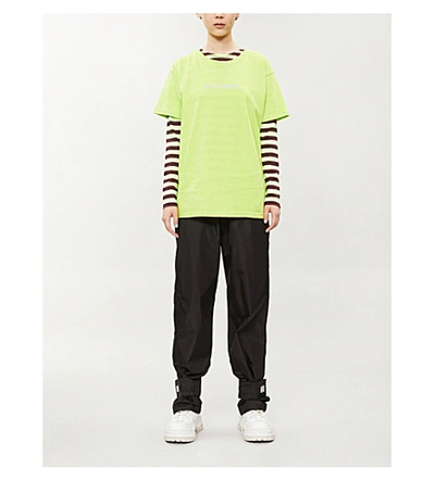 Shop Boy London Logo-print Cotton-jersey T-shirt In Neon Green