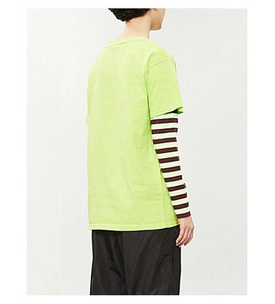 Shop Boy London Logo-print Cotton-jersey T-shirt In Neon Green