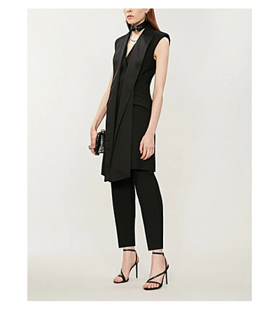 Shop Alexander Mcqueen Sleeveless Wool-blend Coat In Black