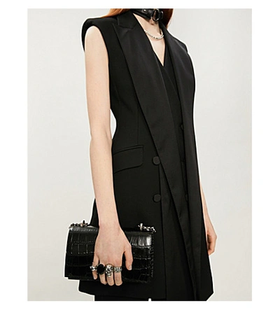 Shop Alexander Mcqueen Sleeveless Wool-blend Coat In Black