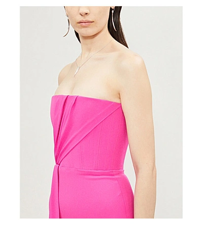 Shop Alex Perry Strapless Crepe Gown In Pink