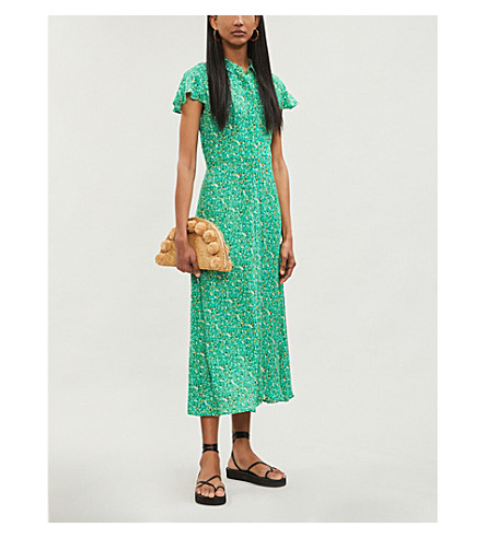 whistles ditsy blossom midi shirt dress