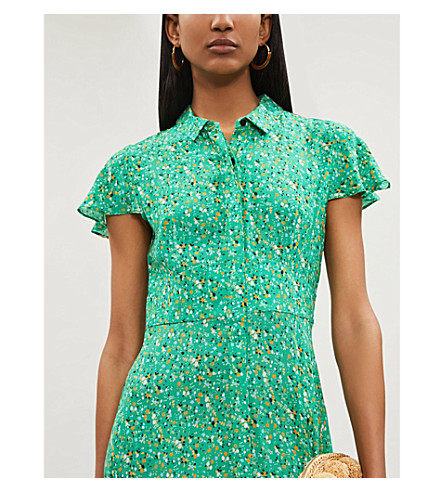 ditsy blossom midi shirt dress