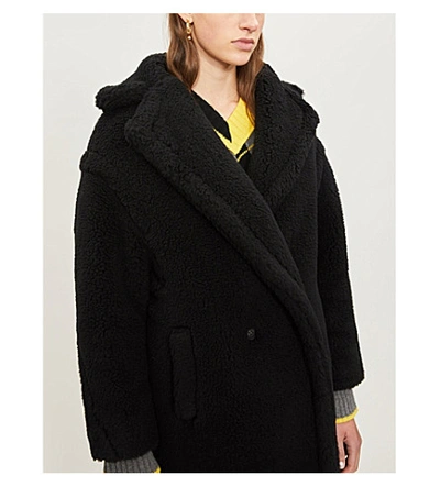 Shop Max Mara Women's Black Teddy Alpaca Wool-blend Coat