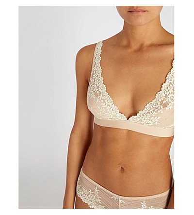 Shop Wacoal Women's Nude Embrace Lace Stretch-lace Soft-cup Bra In Nude (nude)