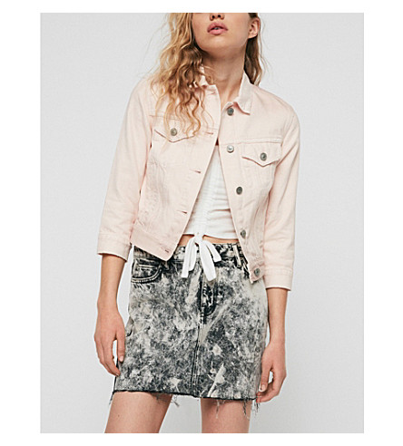 all saints cropped denim jacket