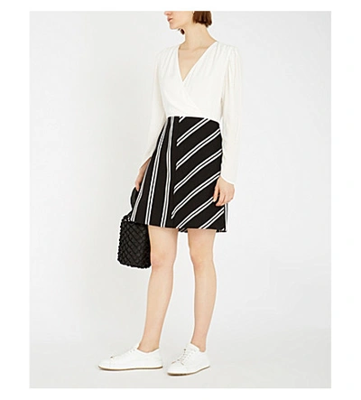 Shop Maje Rolim Crepe And Woven Dress In Off White