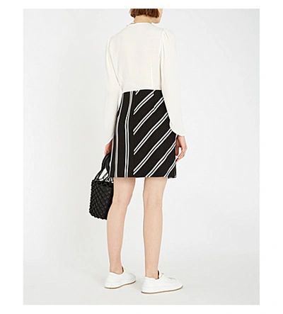 Shop Maje Rolim Crepe And Woven Dress In Off White