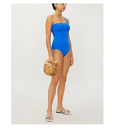 Shop Melissa Odabash Polynesia One-shoulder Swimsuit In Cobalt