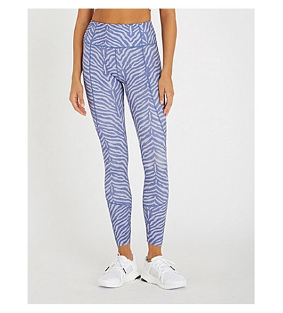 Shop Varley Bedford Stretch-jersey Leggings In Blue Zebra