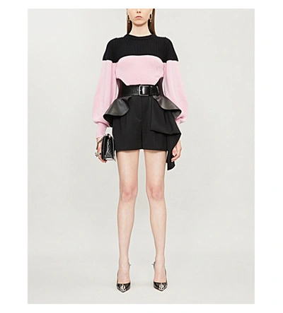 Shop Alexander Mcqueen Two-tone Cashmere Jumper In Black/pink