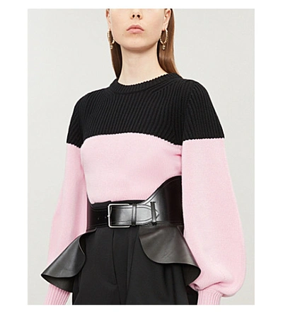 Shop Alexander Mcqueen Two-tone Cashmere Jumper In Black/pink