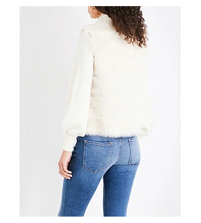 Shop Whistles Panelled Shearling Gilet In Cream