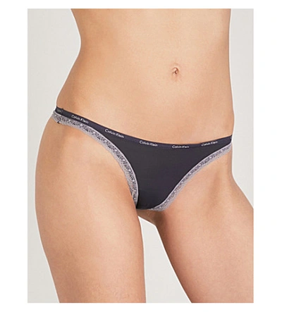 Calvin Klein Bottoms Up Stretch-jersey Thong In Stg Stella Geo | ModeSens