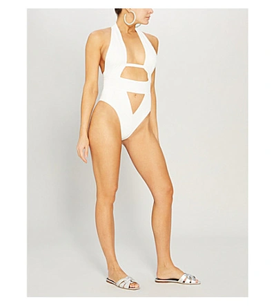 Shop Agent Provocateur Womens White Anja Cutout Swimsuit