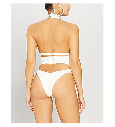 Shop Agent Provocateur Womens White Anja Cutout Swimsuit