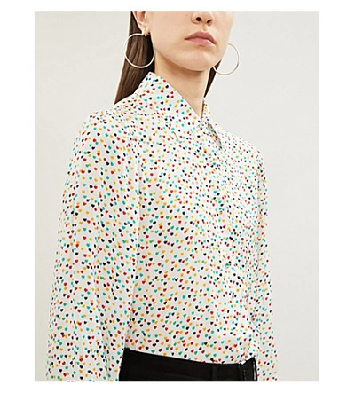 Shop The Kooples Graphic-pattern Collared Crepe Shirt In Mu01
