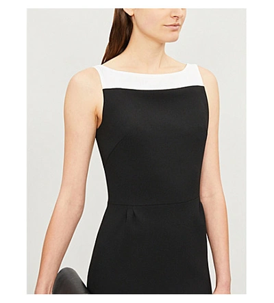 Shop Givenchy Megan Wool-crepe Pencil Dress In Black White