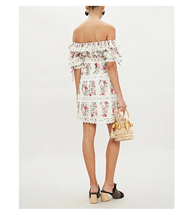 Shop Zimmermann Honour Pintuck Panel Cotton Dress In Cream Floral