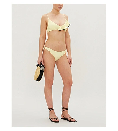 Shop Marysia Newport Bikini Top In Mini Canary Gingham