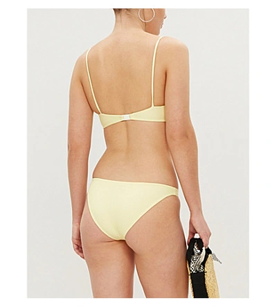 Shop Marysia Newport Bikini Top In Mini Canary Gingham