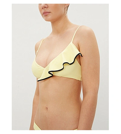 Shop Marysia Newport Bikini Top In Mini Canary Gingham