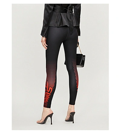 Shop Givenchy Logo-print Stretch-jersey Leggings In Black Red