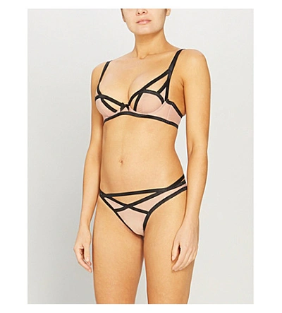 Agent Provocateur Joan Stretch-jersey Underwired Bra In Nude Black |  ModeSens