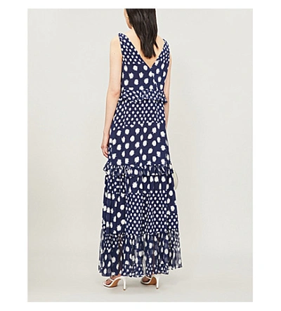 Shop Diane Von Furstenberg Misha Silk Dress In Batik Dot New Navy