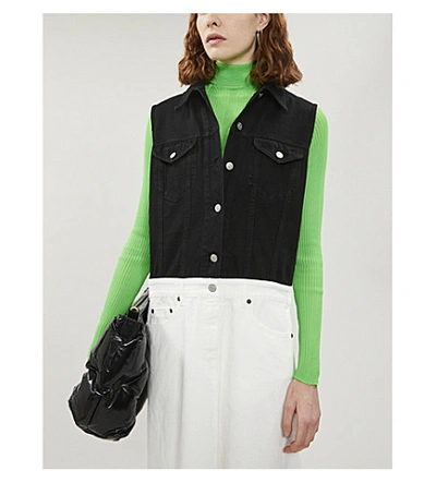 Shop Acne Studios Komina Woven Turtleneck Top In Flou Green