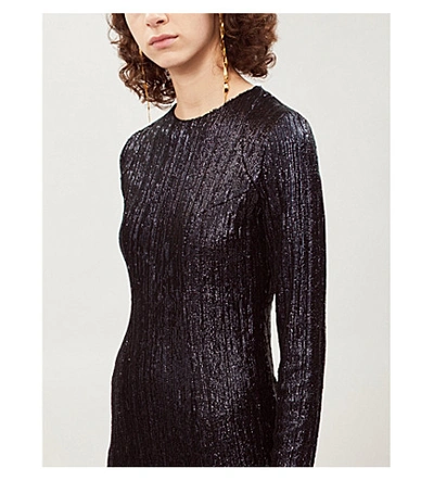 Shop Galvan Dusk Sequinned Mini Dress In Midnight