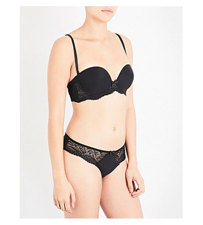 Shop Simone Perele Eden Zen Strapless Plunge Bra In Black