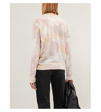Shop Zadig & Voltaire Brume Camouflage Cashmere Knit Top In Dragee