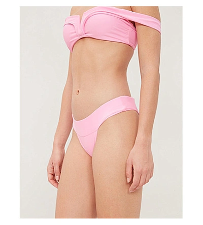 Shop Alexandra Miro Tanga Mid-rise Bikini Bottoms In Pink