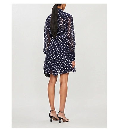 Shop Zimmermann Sabotage Spot-print Silk Mini Dress In Midnight Dot