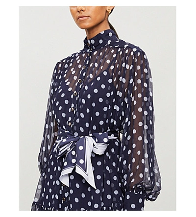 Shop Zimmermann Sabotage Spot-print Silk Mini Dress In Midnight Dot