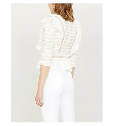 Shop Zimmermann Allia Ruffled Linen Blouse In Ivory