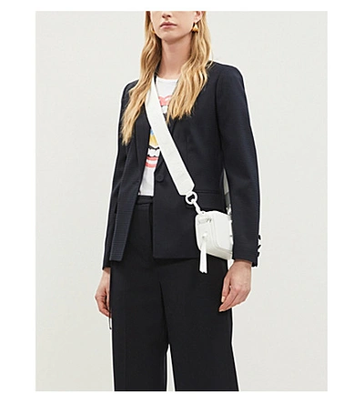 Claudie Pierlot Vanessa Woven Blazer In Navy ModeSens