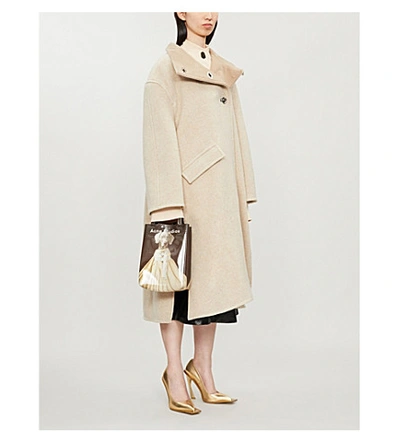 Shop Acne Studios Osandra Wool-blend Coat In Beige Melange