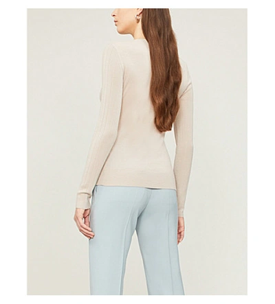Shop Joseph Ribbed Wool Jumper In Fawn