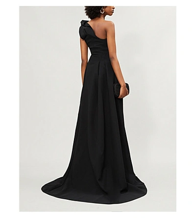 Shop Maticevski Virtuoso Sculpted One-shoulder Crepe Gown In Black