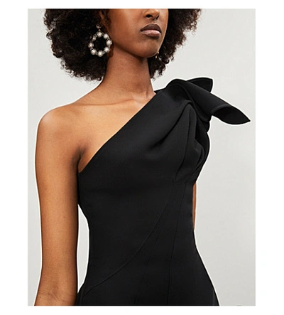 Shop Maticevski Virtuoso Sculpted One-shoulder Crepe Gown In Black